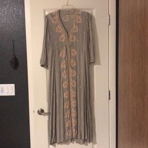 Free people dusty blue maxi dress